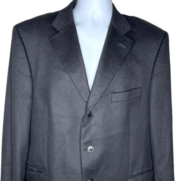 Arnold Brant Sport Coat 44 R 100% Cashmere Jacket Blazer 3 Button Black Canada - Picture 8 of 14